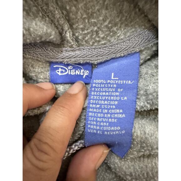 Disney Eeyore Hoodie Womens LG Gray Back Hit Zip Fleece Embroidered Winnie Pooh - Picture 3 of 7